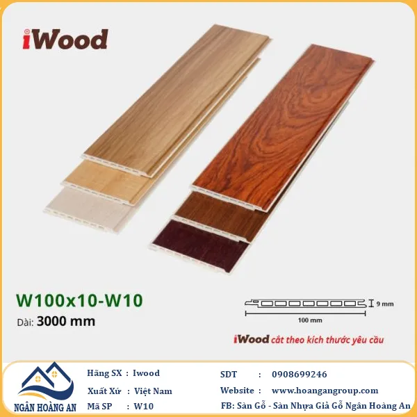 Tấm Nano Hèm V Giả Gỗ Ốp Tường Ốp Trần Iwood W10
